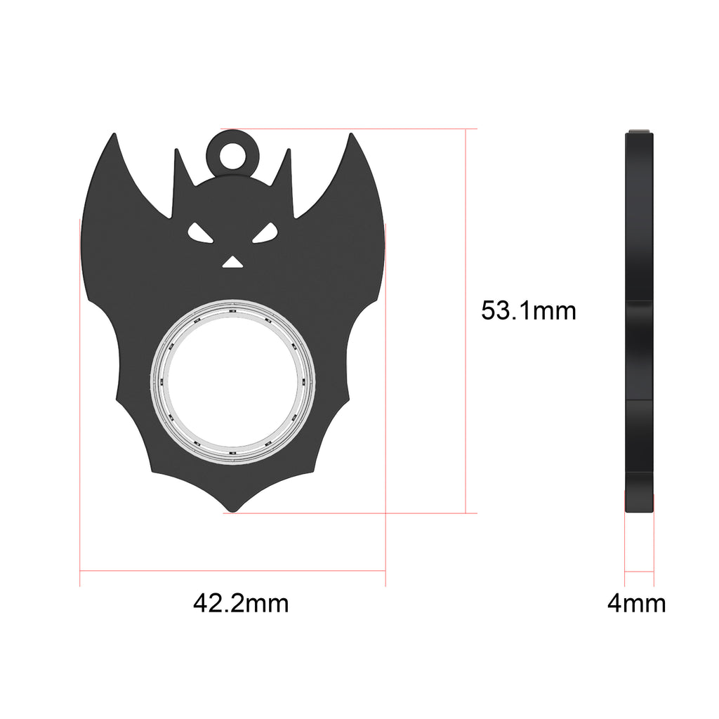 Halloween Bat & Ghost Fidget Spinner Keychain