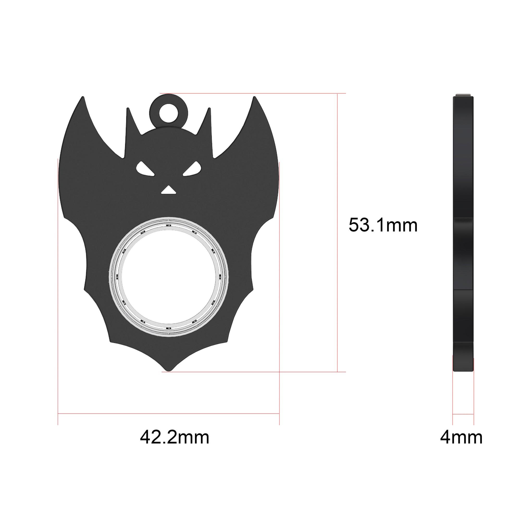 Halloween Bat & Ghost Fidget Spinner Keychain