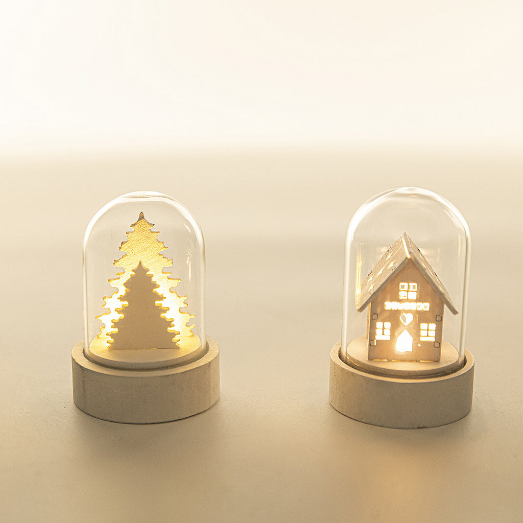Luminous Wooden Christmas House Ornament