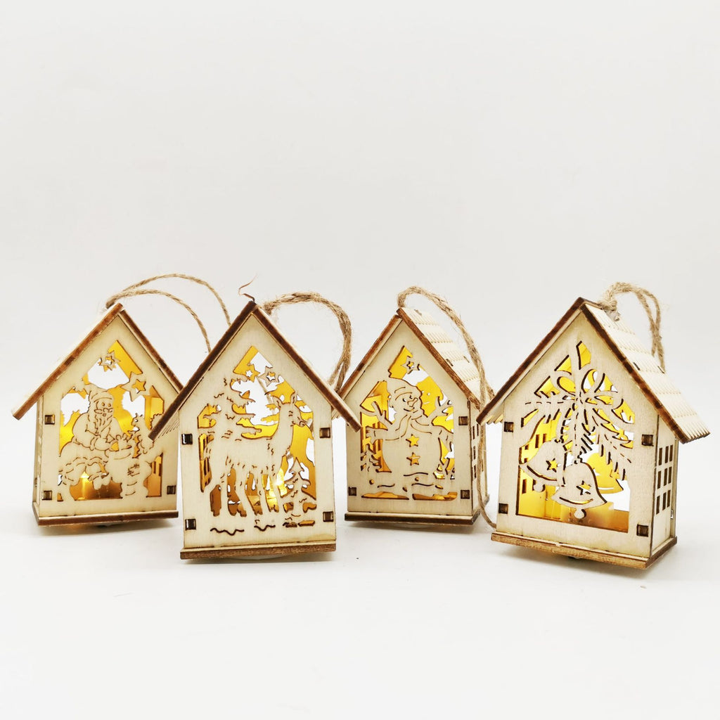 Wooden Christmas House Decoration