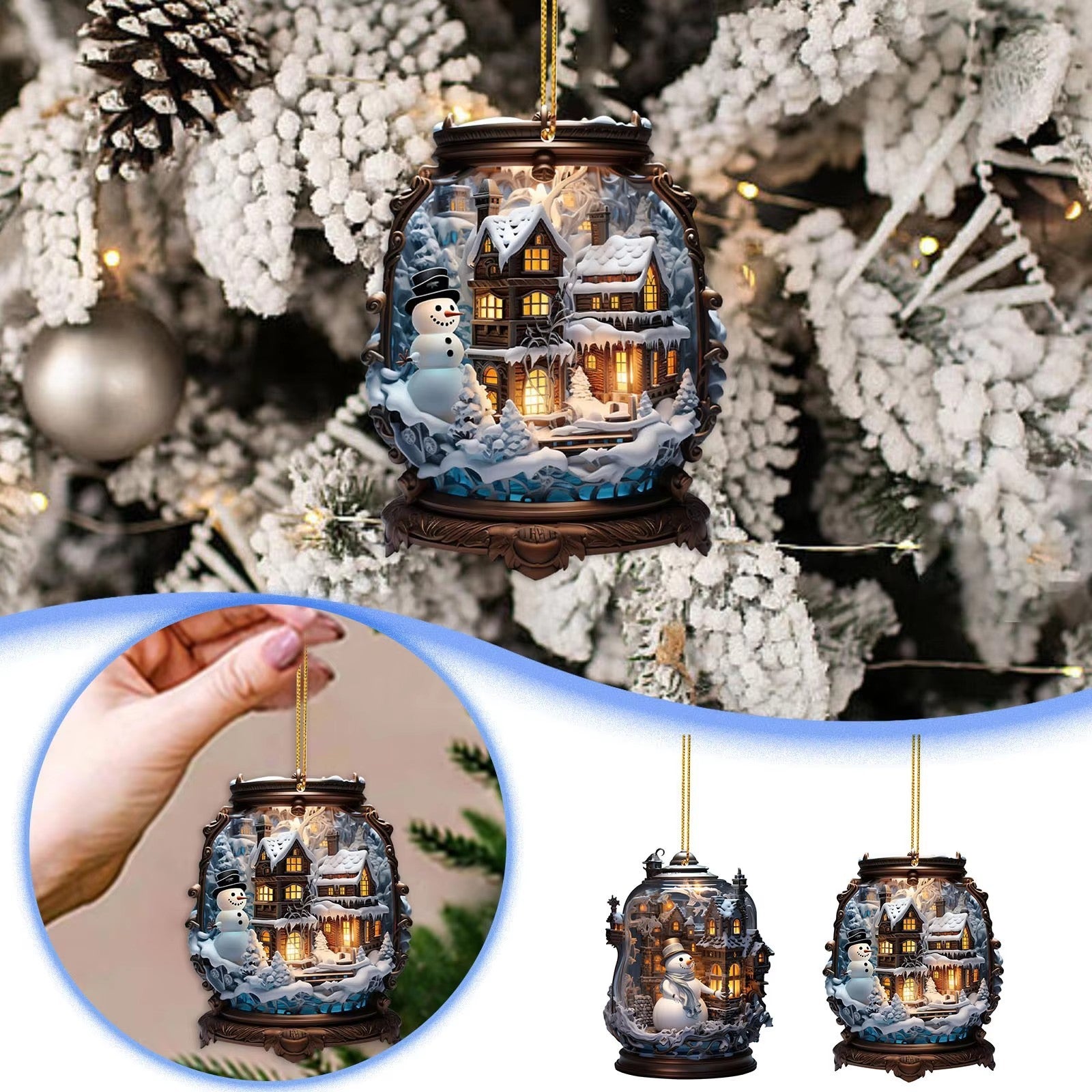 Acrylic Christmas Snowman Ornament