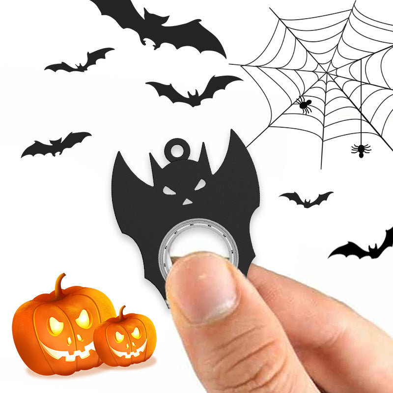 Halloween Bat & Ghost Fidget Spinner Keychain