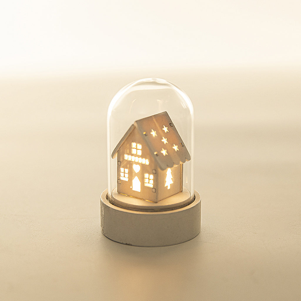 Luminous Wooden Christmas House Ornament